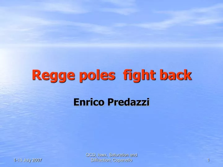 regge poles fight back