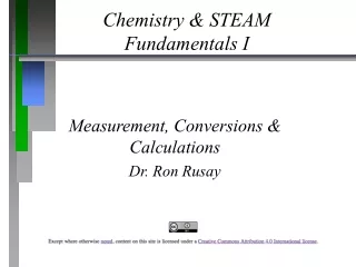 Chemistry &amp; STEAM  Fundamentals I