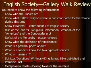 English Society—Gallery Walk Review