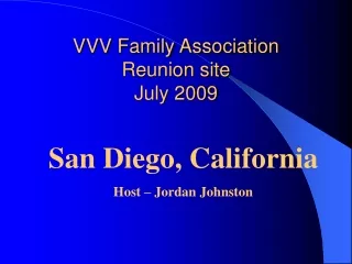 VVV Family Association Reunion site July 2009