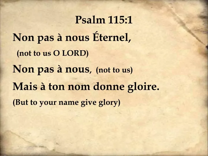 psalm 115 1 non pas nous ternel not to us o lord