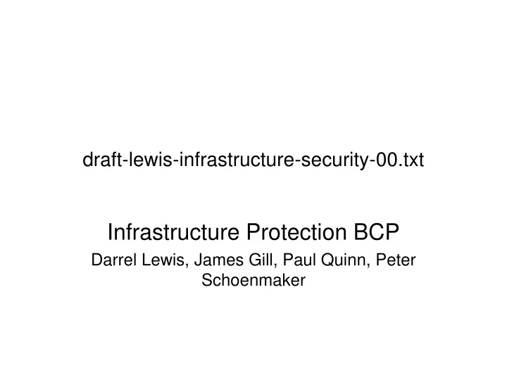 draft lewis infrastructure security 00 txt