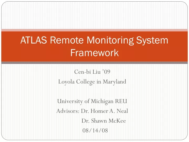 atlas remote monitoring system framework