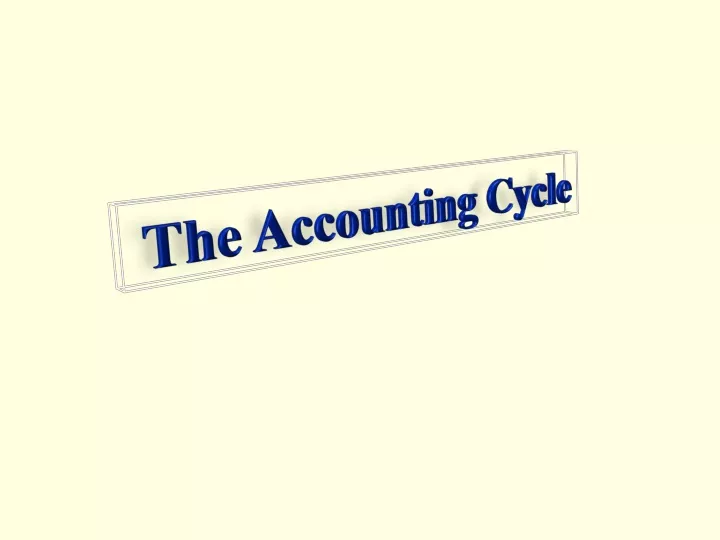the accounting cycle