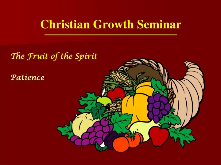 christian growth seminar