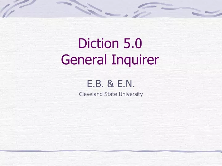 diction 5 0 general inquirer