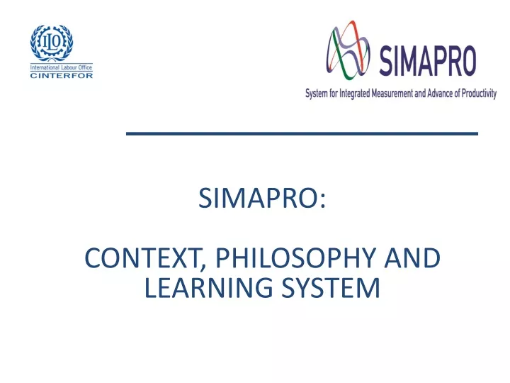 simapro context philosophy and learning system
