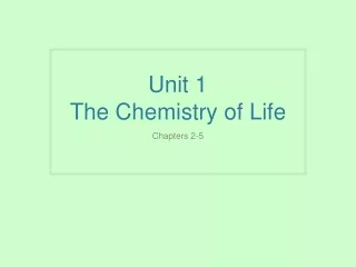Unit 1 The Chemistry of Life
