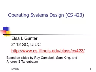 Operating Systems Design (CS 423)