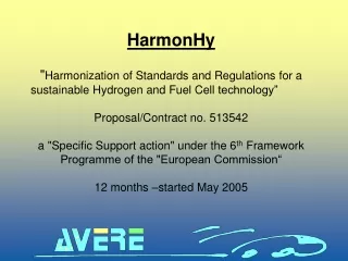 HarmonHy &quot; Harmonization of Standards and Regulations for a