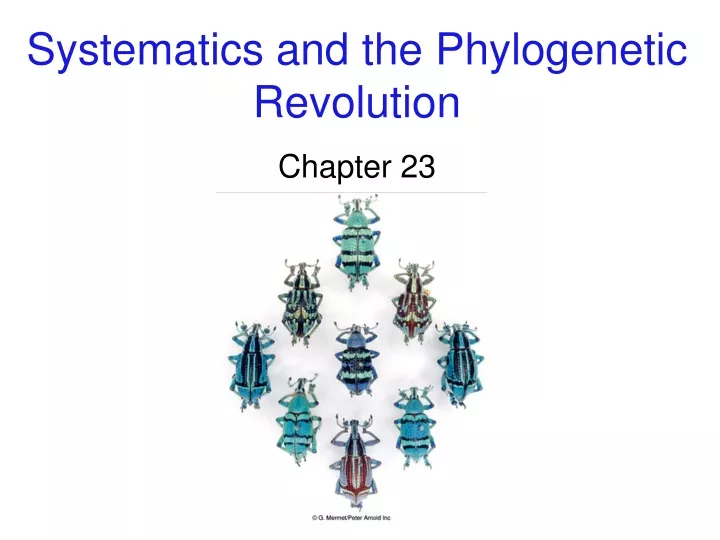 systematics and the phylogenetic revolution