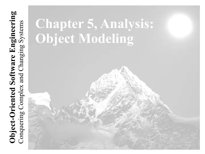 chapter 5 analysis object modeling