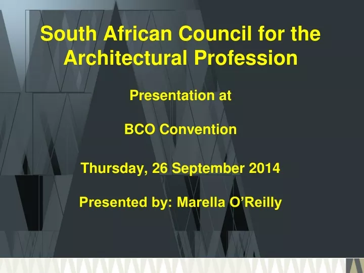 south african council for the architectural