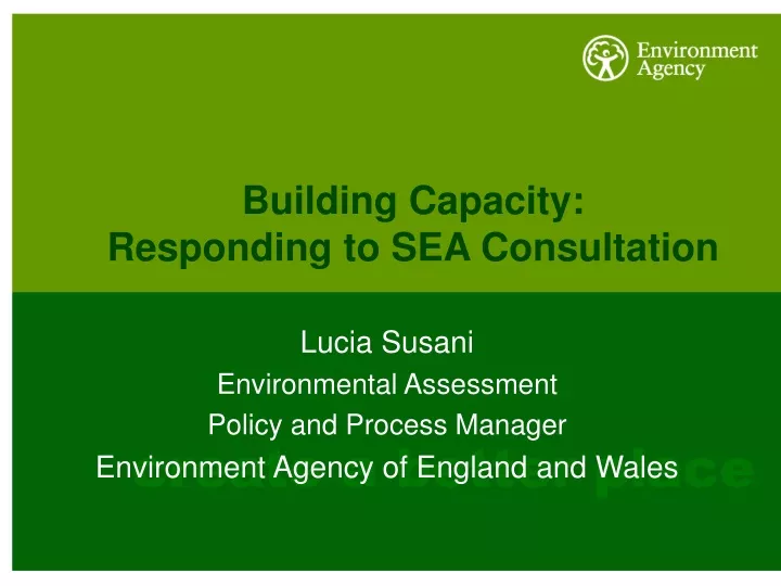 building capacity responding to sea consultation