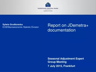 Report on JDemetra+ documentation