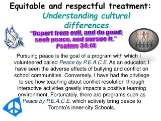 Equitable and respectful treatment: Understanding cultural differences