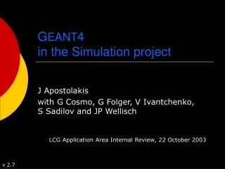 G EANT 4  in the Simulation project
