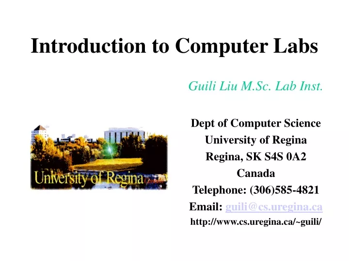 introduction to computer labs