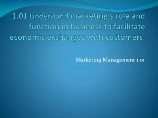 Marketing Management 1.01
