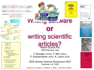 Writing software  or  writing scientific articles?