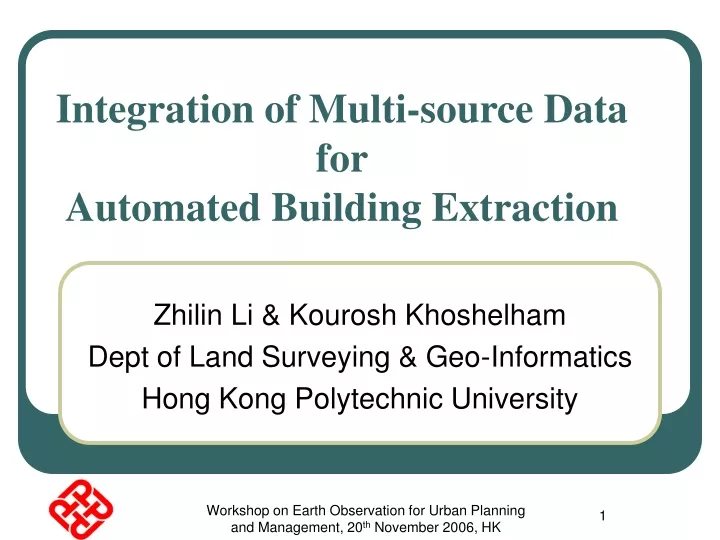 integration of multi source data for automated building extraction