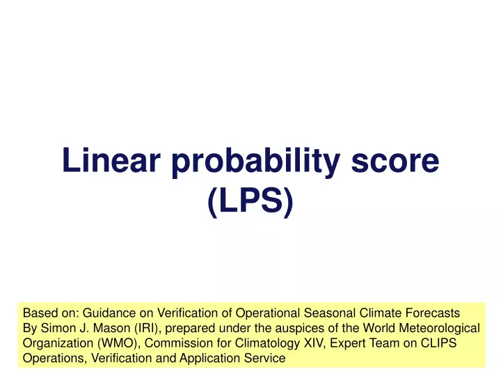linear probability score lps