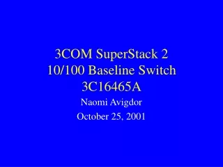 3COM SuperStack 2 10/100 Baseline Switch 3C16465A