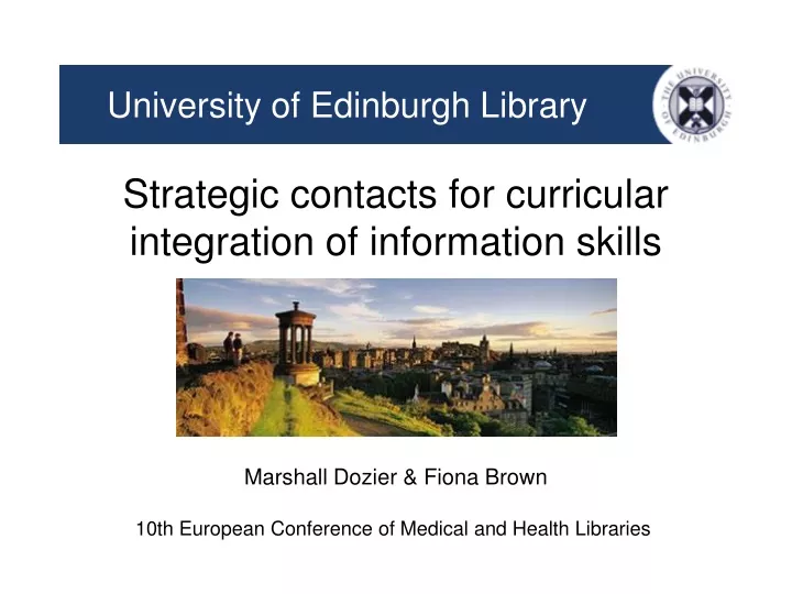 strategic contacts for curricular integration of information skills