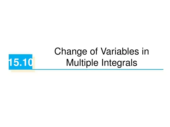 change of variables in multiple integrals