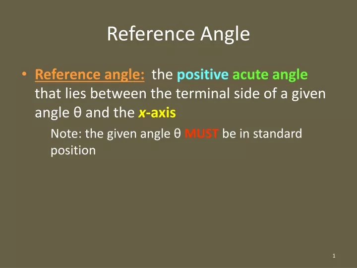 reference angle