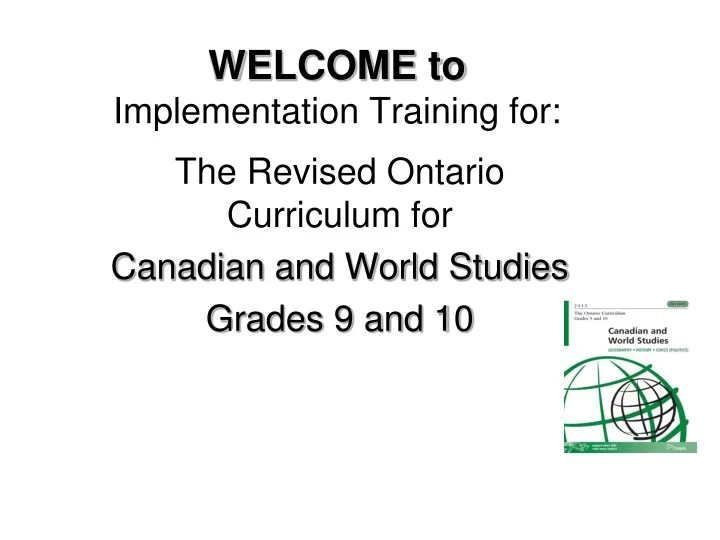 welcome to implementation training for
