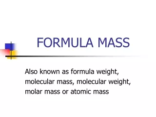 FORMULA MASS