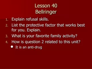 Lesson 40 Bellringer