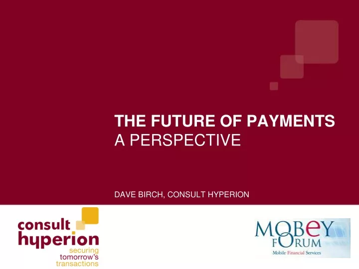 the future of payments a perspective