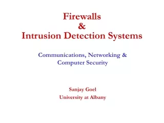 Firewalls  &amp;  Intrusion Detection Systems