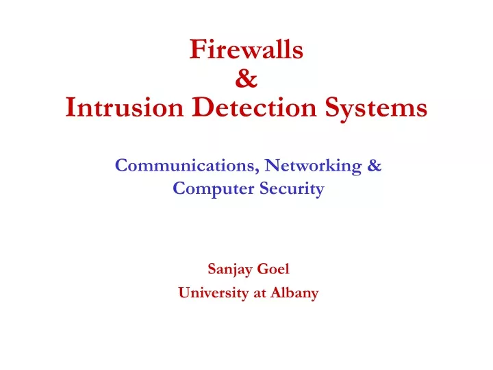 firewalls intrusion detection systems