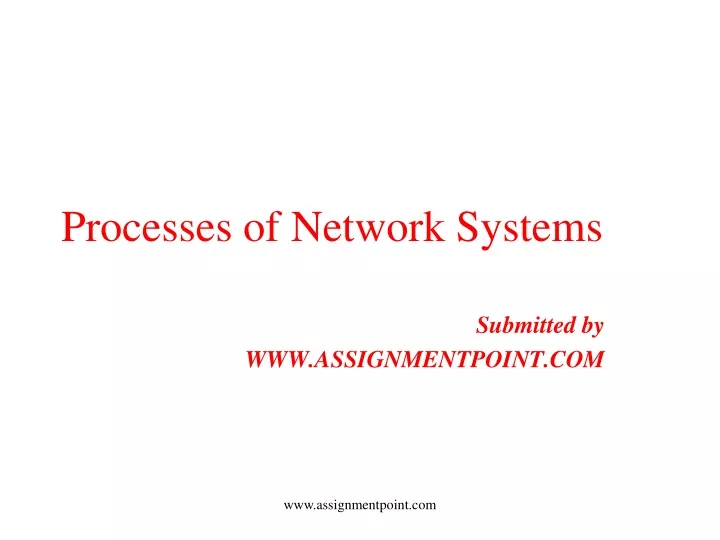 processes of network systems