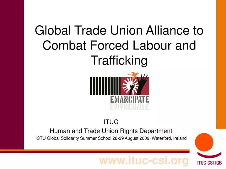 global trade union alliance to combat forced labour and trafficking