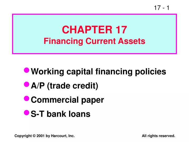 chapter 17 financing current assets