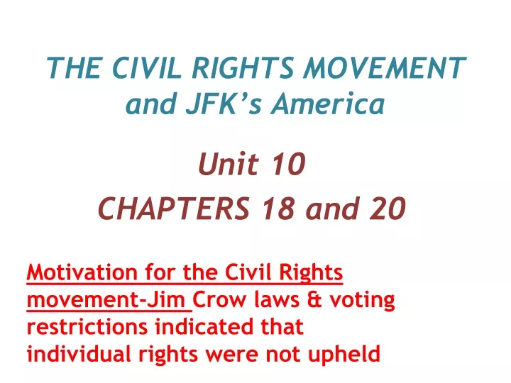 the civil rights movement and jfk s america