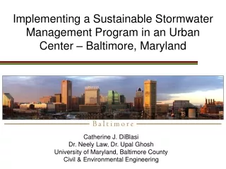 Implementing a Sustainable Stormwater Management Program in an Urban Center – Baltimore, Maryland