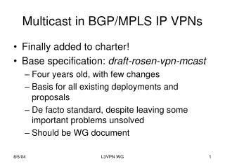 Multicast in BGP/MPLS IP VPNs