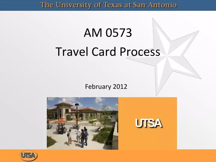 am 0573 travel card process