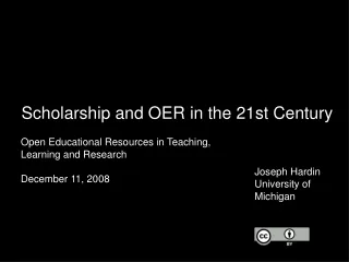 Scholarship and OER in the 21st Century