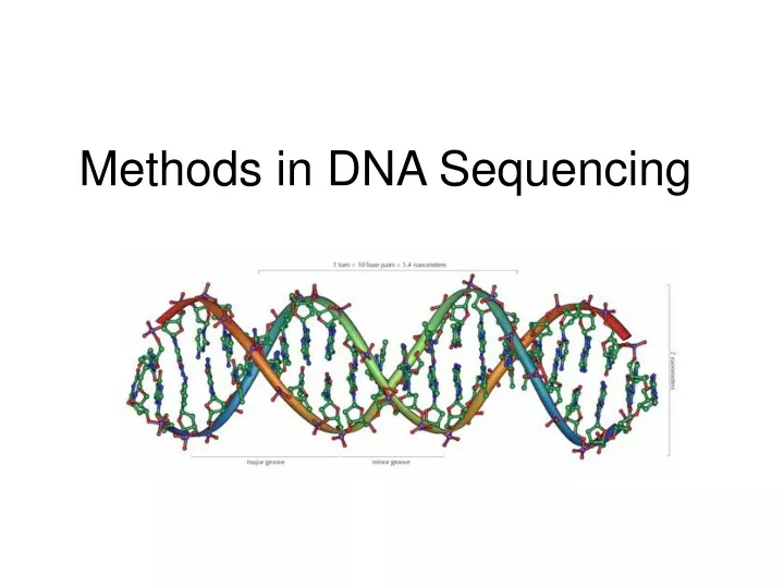 methods in dna sequencing