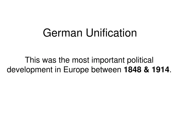 german unification