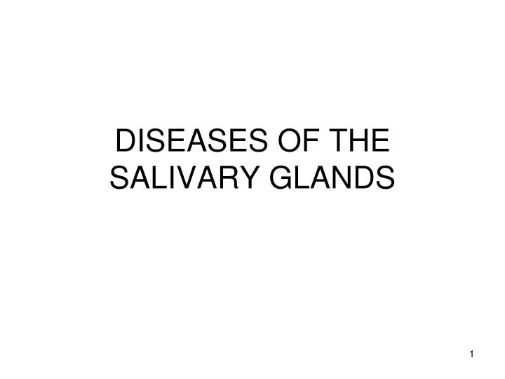 diseases of the salivary glands