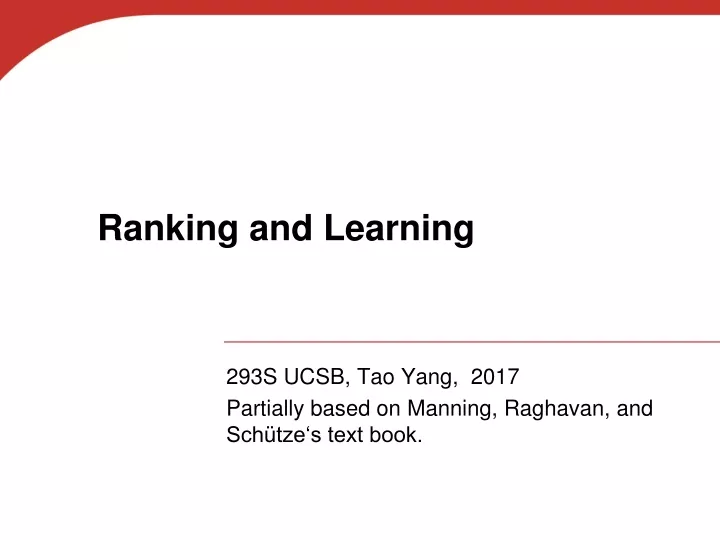 ranking and learning