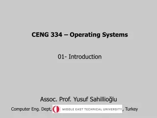 CENG 334 – Operating Systems 01-  Introduction