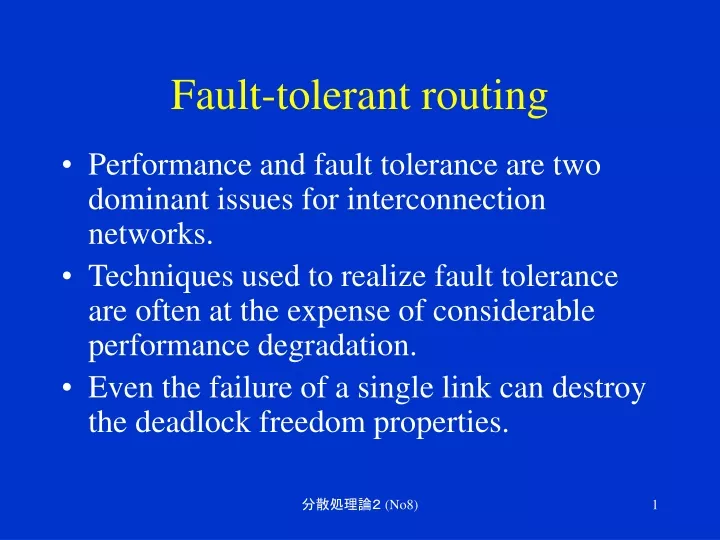 fault tolerant routing